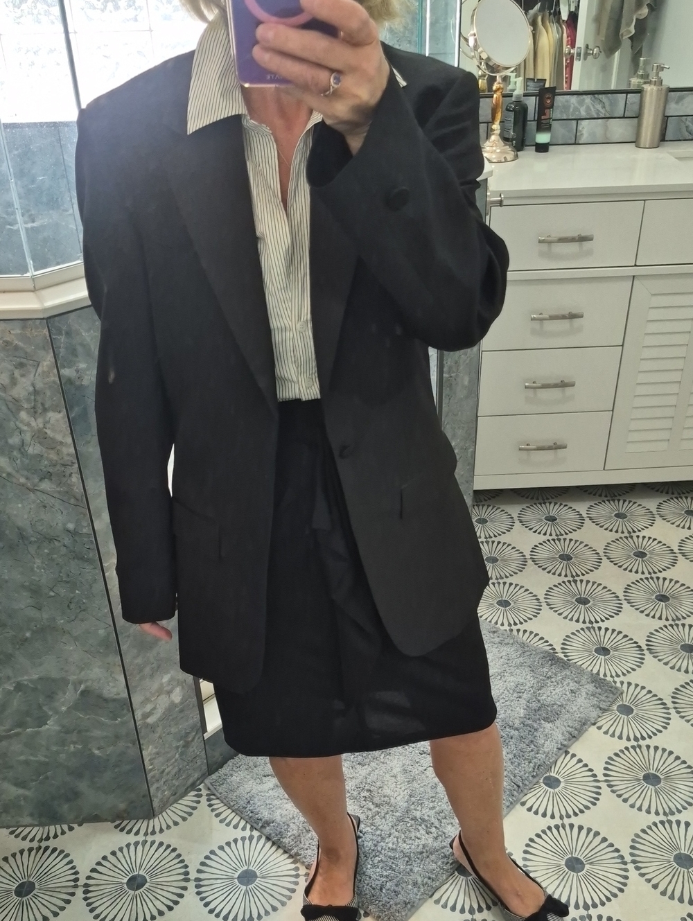 Stage Accents Black 1-Button Structure Blazer